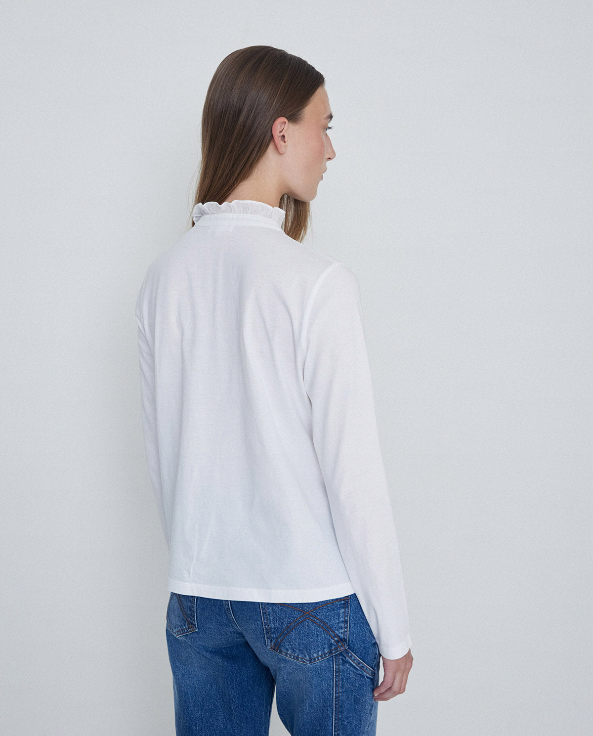 Yerse Long Sleeve T-Shirt with Frill