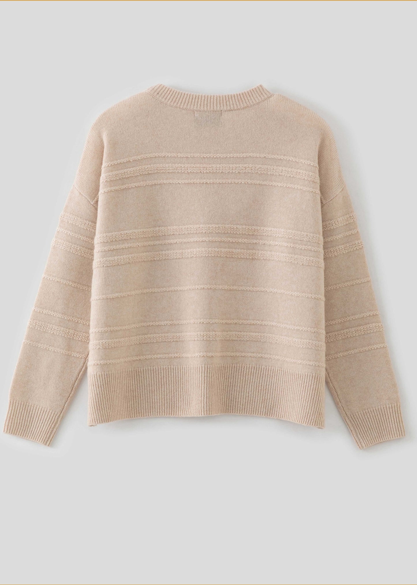 Aleger Cashmere - Cashmere Blend Loopy Oversized Crewneck Shell Beige