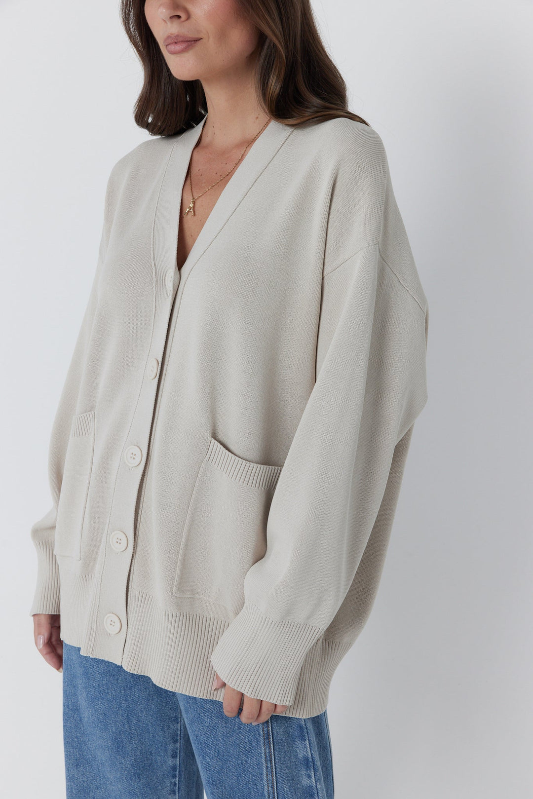 Alexandra - Amais Cardigan Stone