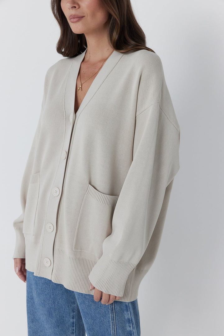 Alexandra - Amais Cardigan Stone
