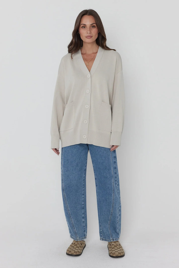 Alexandra - Amais Cardigan Stone