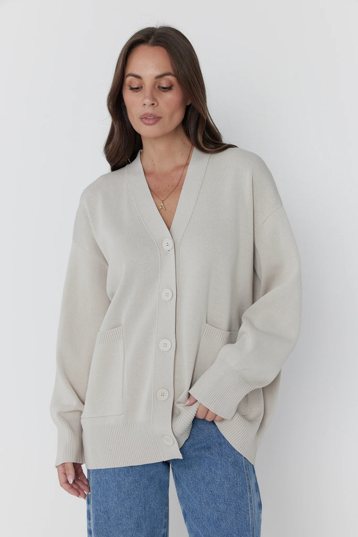Alexandra - Amais Cardigan Stone