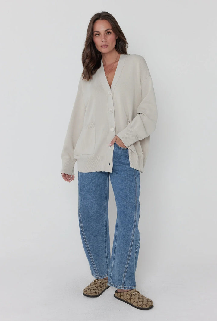 Alexandra - Amais Cardigan Stone