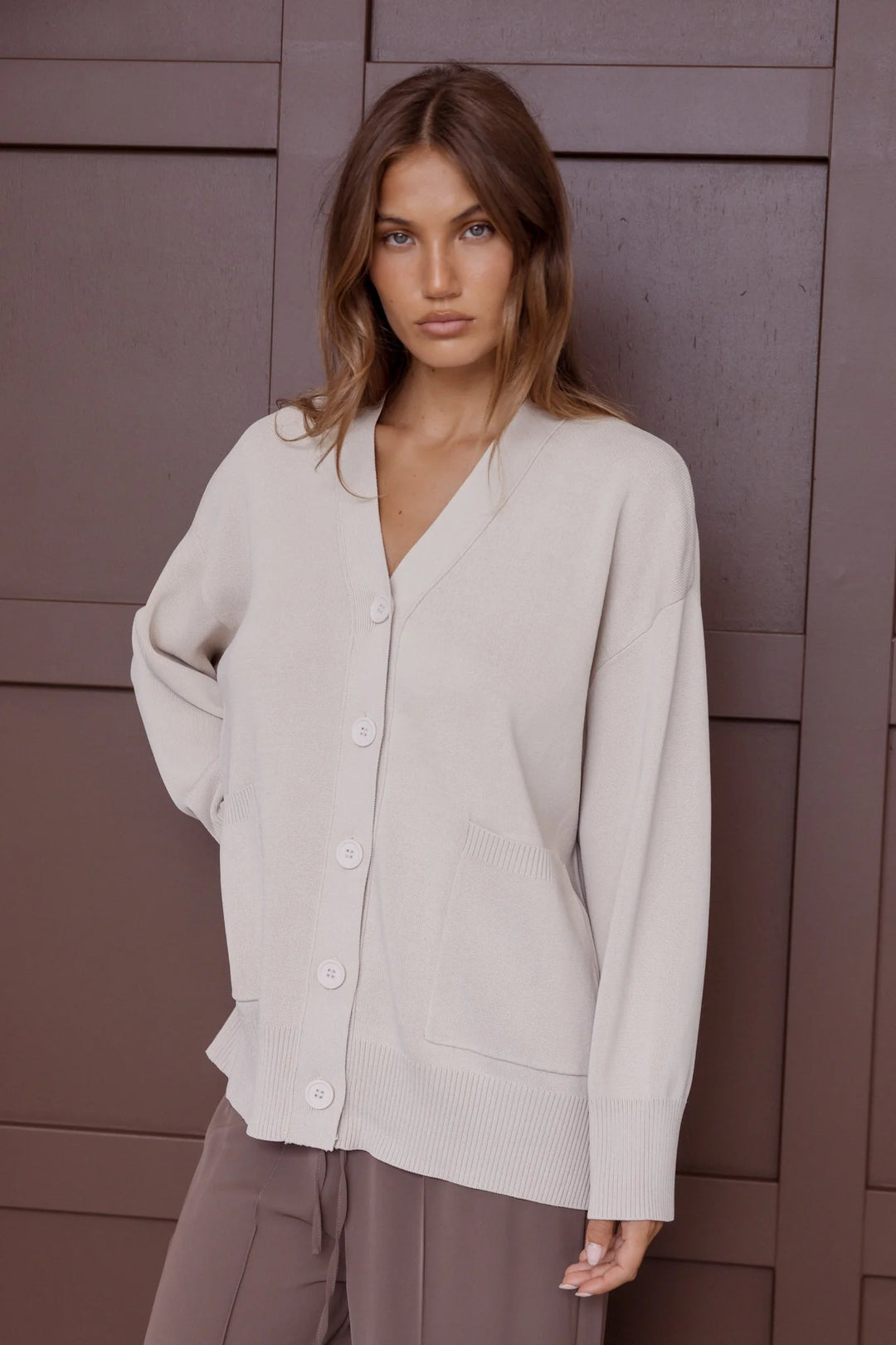 Alexandra - Amais Cardigan Stone