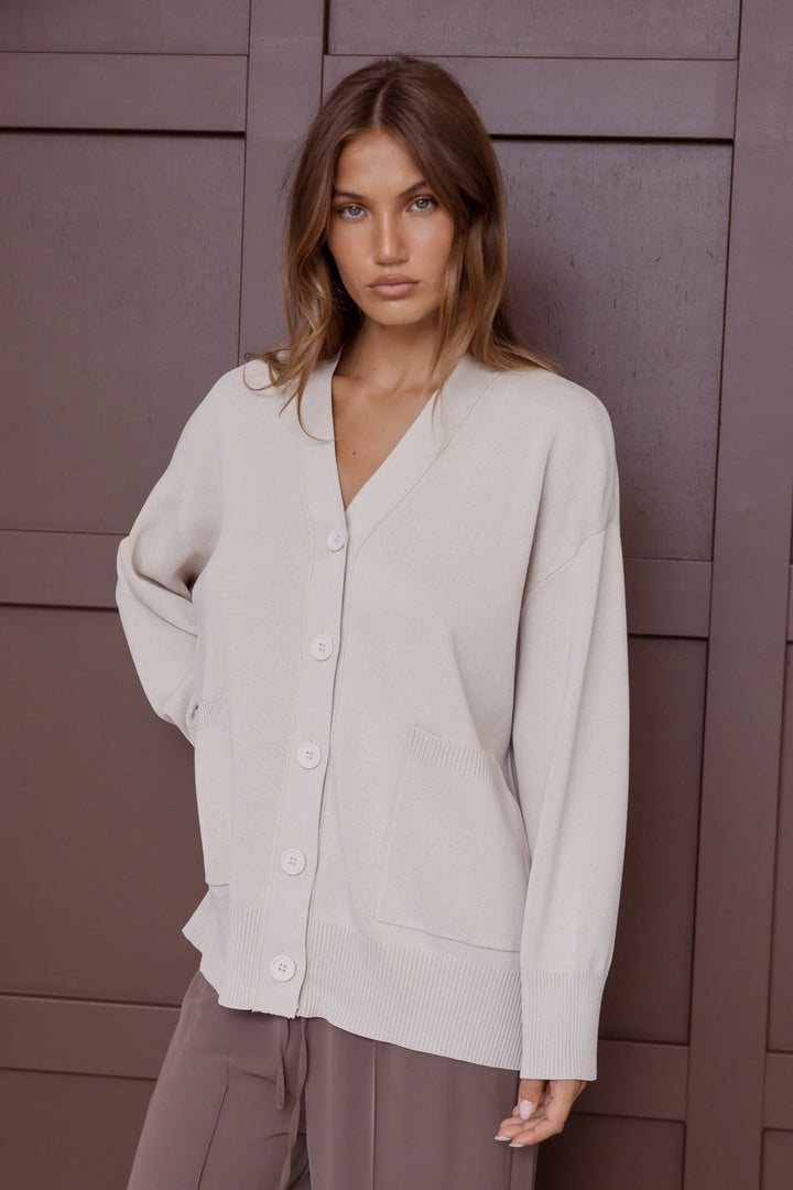 Alexandra - Amais Cardigan Stone