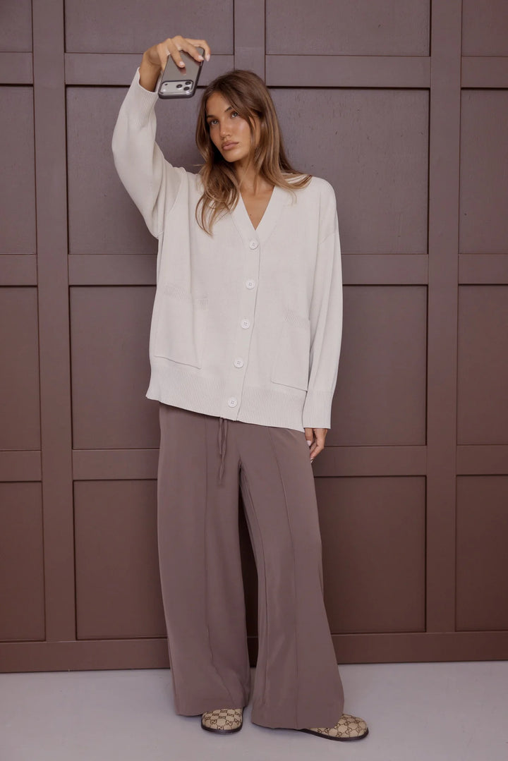 Alexandra - Amais Cardigan Stone