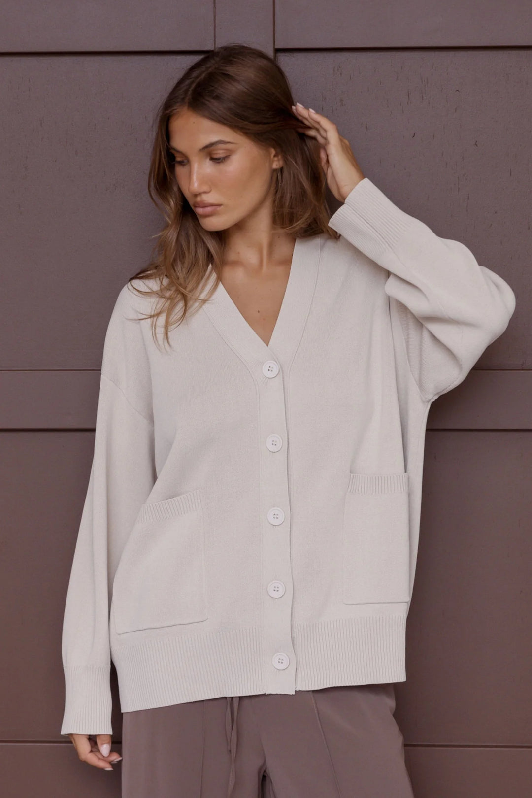 Alexandra - Amais Cardigan Stone