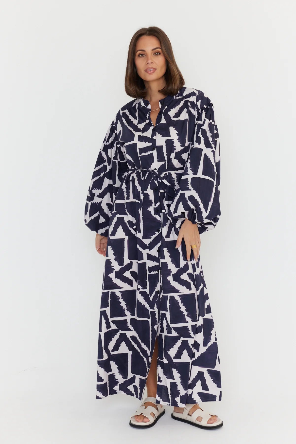 Alexandra - Jack Navy Geo Print Dress