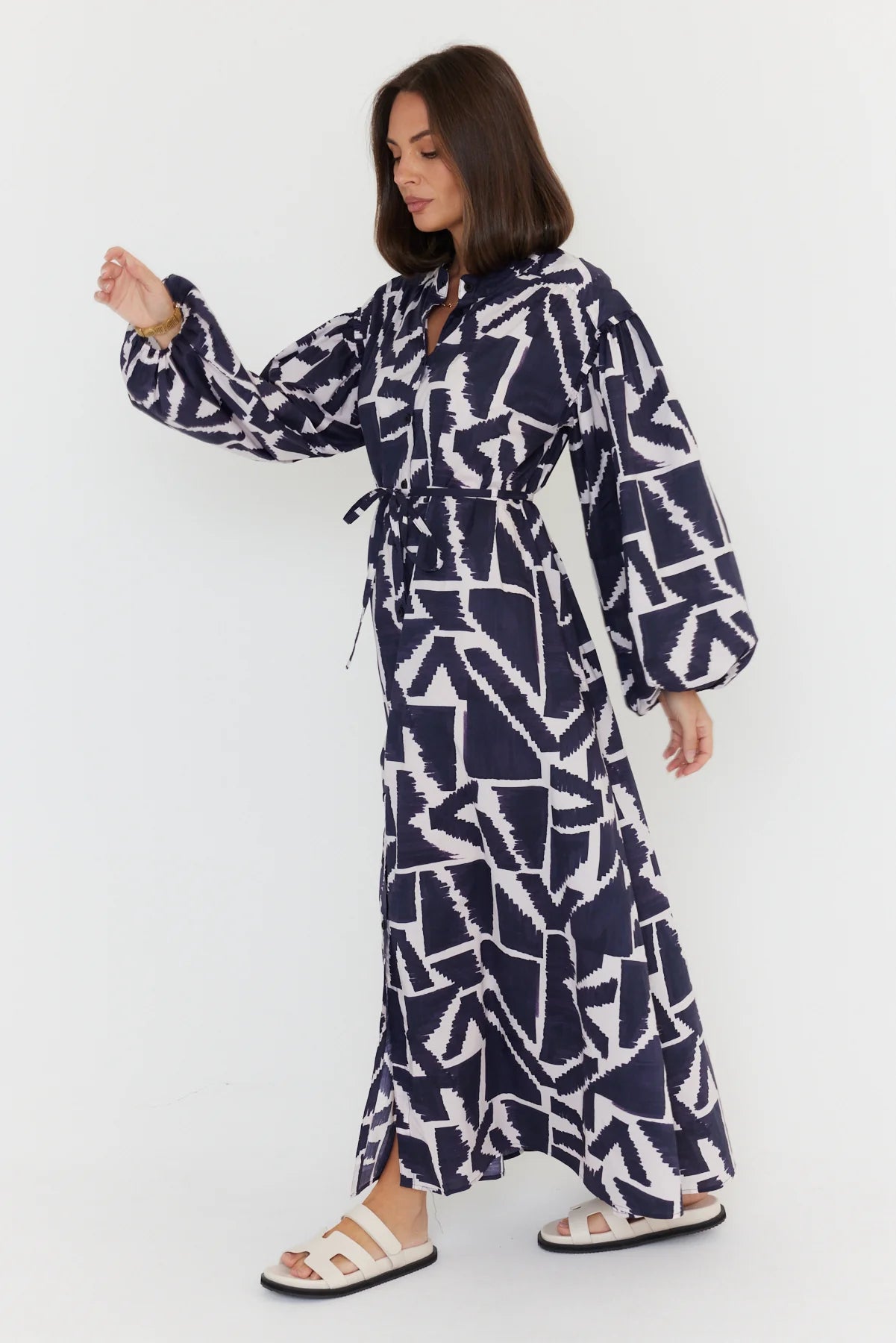 Alexandra - Jack Navy Geo Print Dress