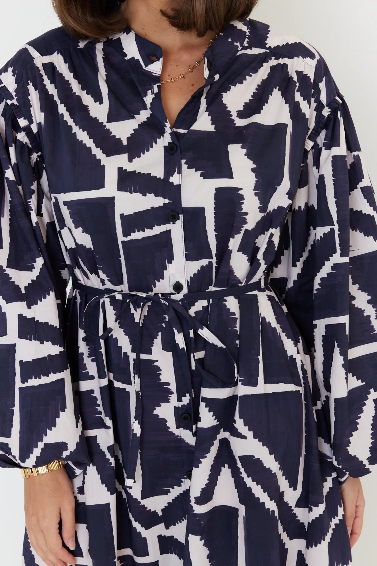 Alexandra - Jack Navy Geo Print Dress