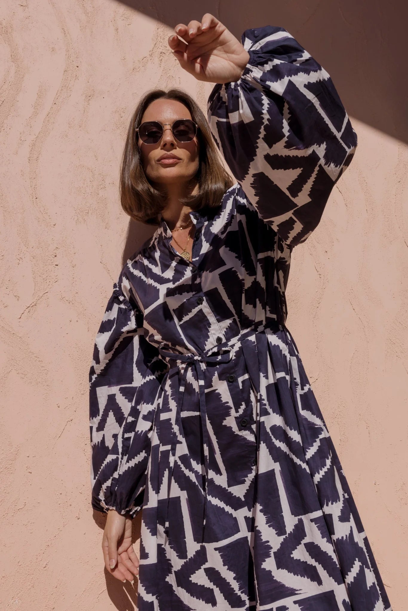 Alexandra - Jack Navy Geo Print Dress
