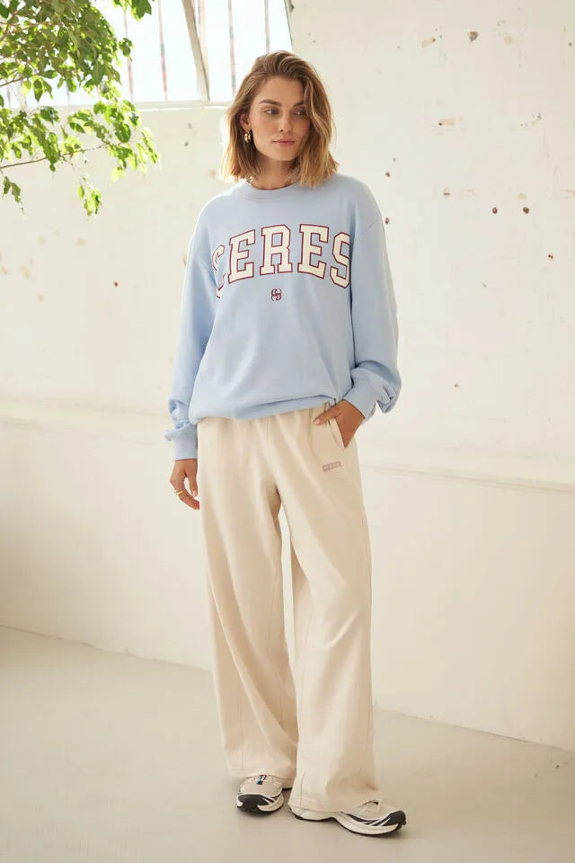 Ceres Life - Isla Oversized Slouchy Crew in China Blue