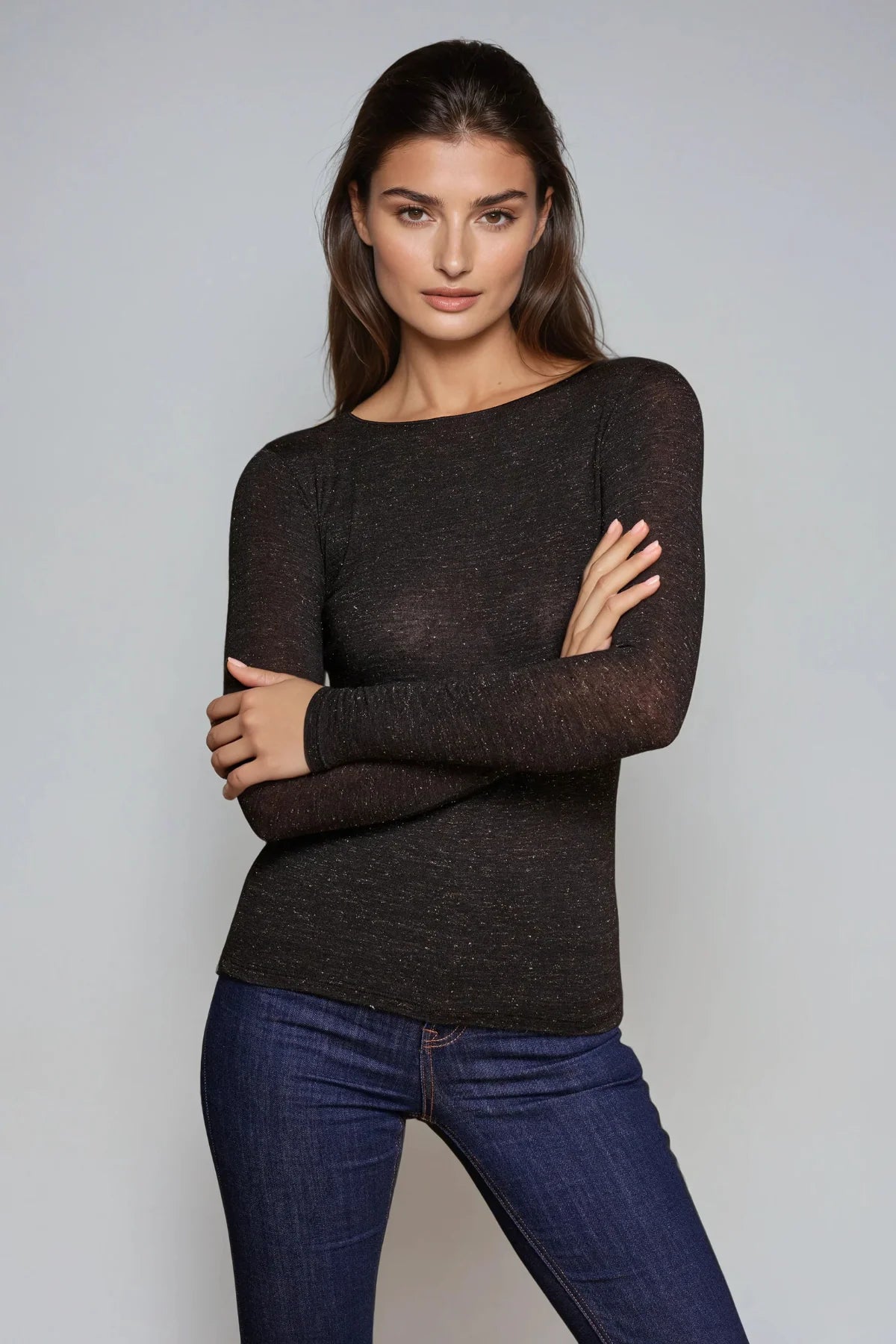 EGi Collections - Long Sleeve Boat Neck Lurex