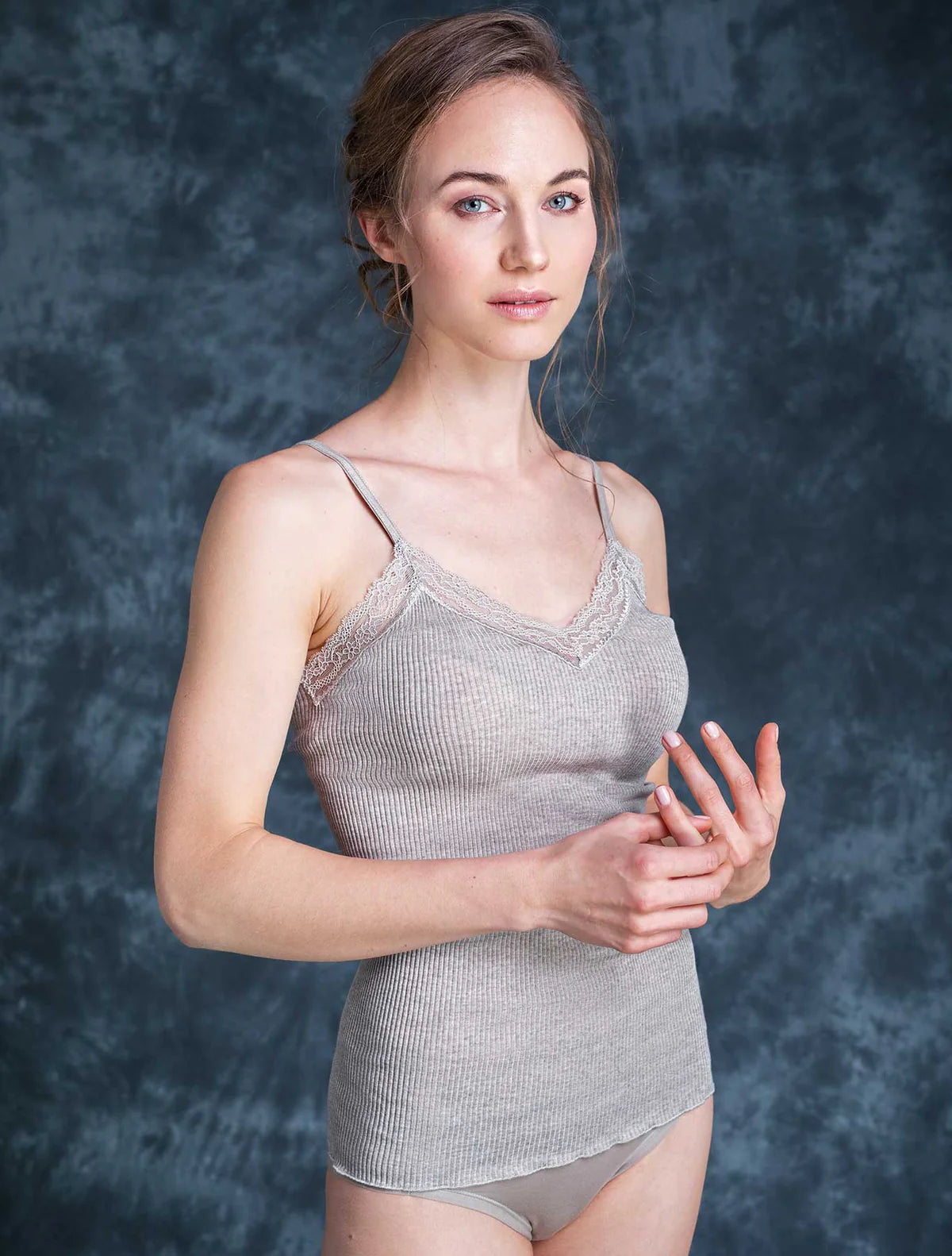 EGi Collections - Wool Silk Camisole with Lace Trim