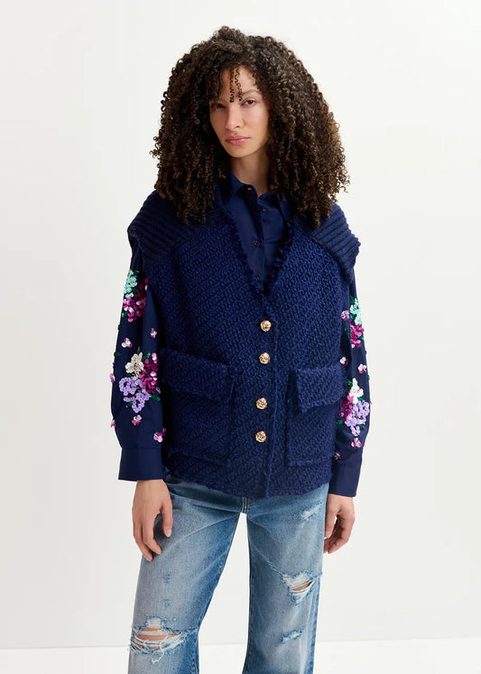 Essentiel Antwerp - Geologic Sleeveless Knitted Jacket