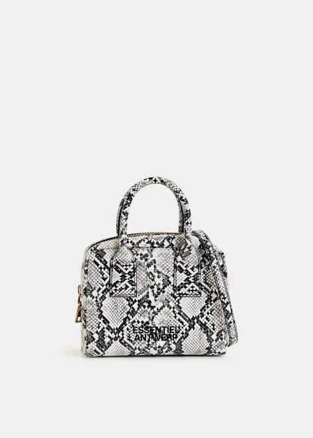 Essentiel Antwerp - Haracola Off-white and black snake print mini bag