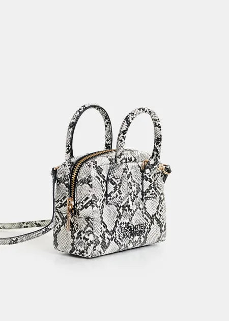 Essentiel Antwerp - Haracola Off-white and black snake print mini bag