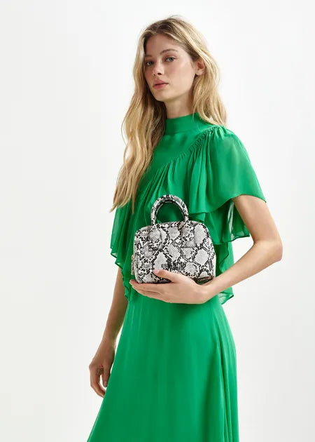 Essentiel Antwerp - Haracola Off-white and black snake print mini bag