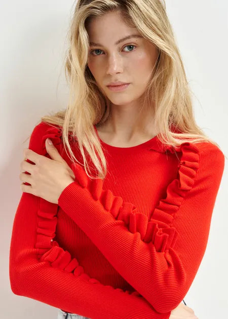 Essentiel Antwerp - Hilly Top with ruffled sleeve