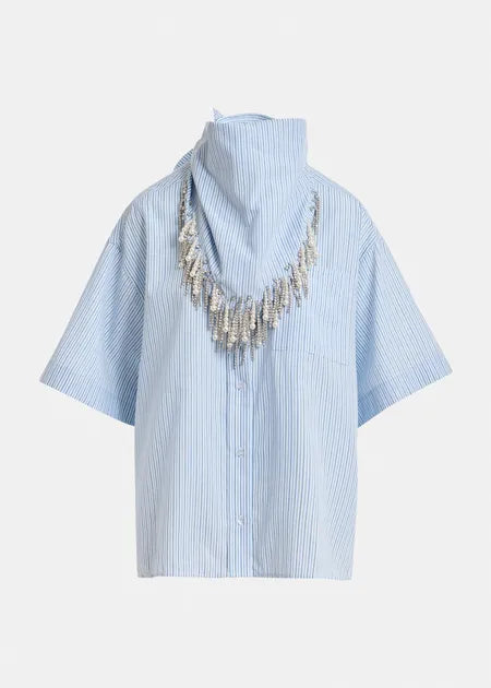 Essentiel Antwerp - Jasleen Shirt with embroidered detail and separate scarf