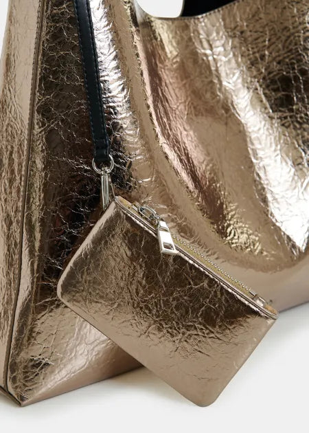 Essentiel Antwerp - Jatalia Gold Glossy Shopper Bag