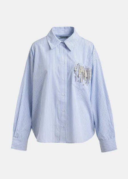 Essentiel Antwerp - Jomeke Oversized Striped Embellished Shirt