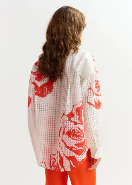 Essentiel Antwerp - Jorange Oversized Sheer Printed Shirt