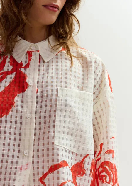 Essentiel Antwerp - Jorange Oversized Sheer Printed Shirt