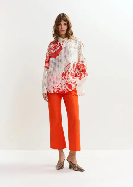 Essentiel Antwerp - Jorange Oversized Sheer Printed Shirt