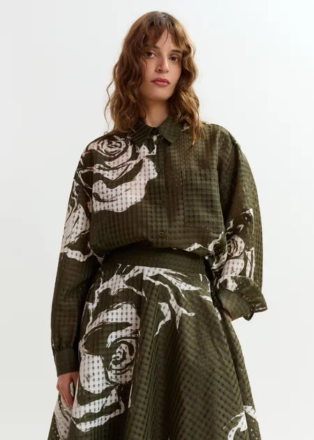Essentiel Antwerp - Jorange Oversized Sheer Printed Shirt