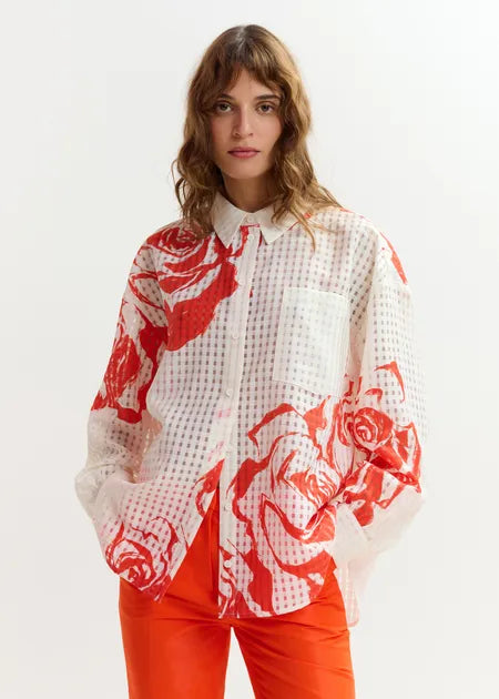 Essentiel Antwerp - Jorange Oversized Sheer Printed Shirt