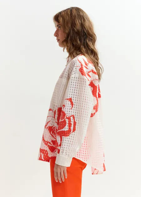 Essentiel Antwerp - Jorange Oversized Sheer Printed Shirt