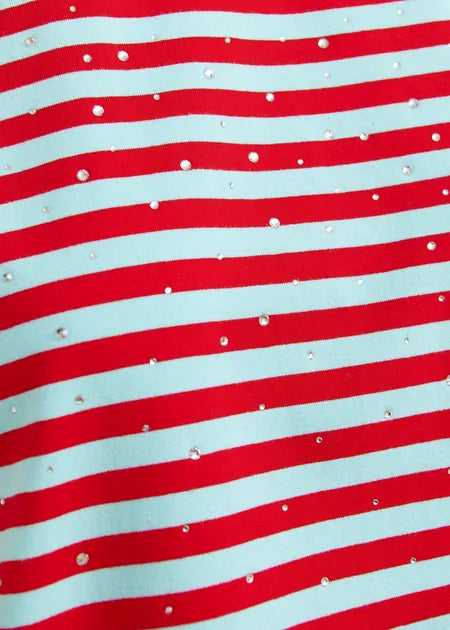 Essentiel Antwerp - Joste Rhinestone Striped T-Shirt