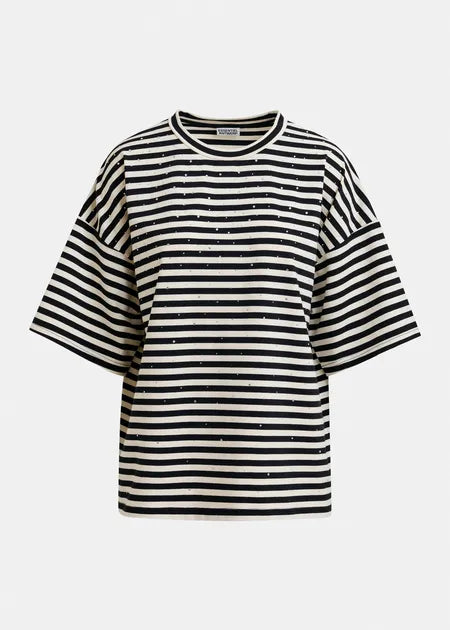 Essentiel Antwerp - Joste Rhinestone Striped T-Shirt