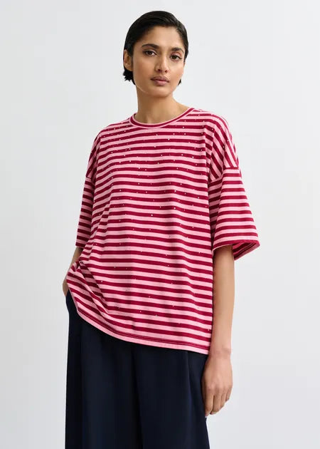 Essentiel Antwerp - Joste Rhinestone Striped T-Shirt