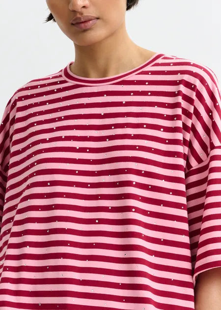 Essentiel Antwerp - Joste Rhinestone Striped T-Shirt
