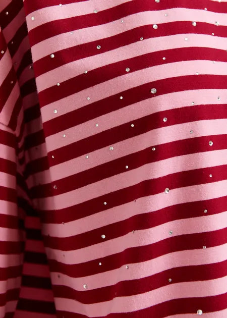 Essentiel Antwerp - Joste Rhinestone Striped T-Shirt
