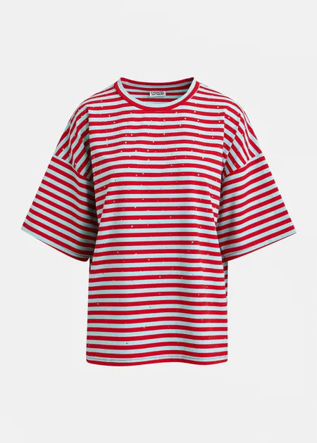 Essentiel Antwerp - Joste Rhinestone Striped T-Shirt