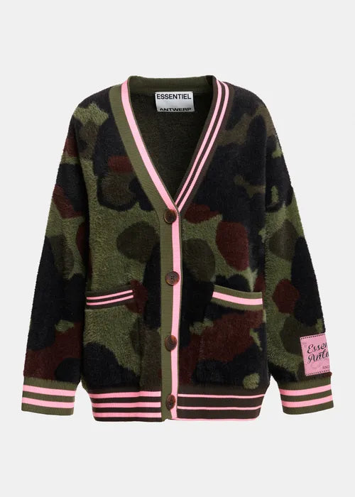 Essentiel Antwerp - Kamoo Camo Jacquard Cardigan