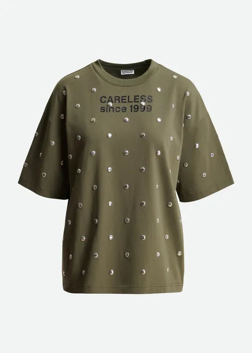 Essentiel Antwerp - Kourse Stud-Embellished Slogan T-Shirt