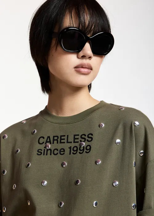Essentiel Antwerp - Kourse Stud-Embellished Slogan T-Shirt