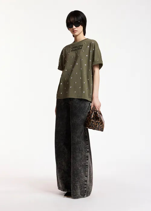 Essentiel Antwerp - Kourse Stud-Embellished Slogan T-Shirt