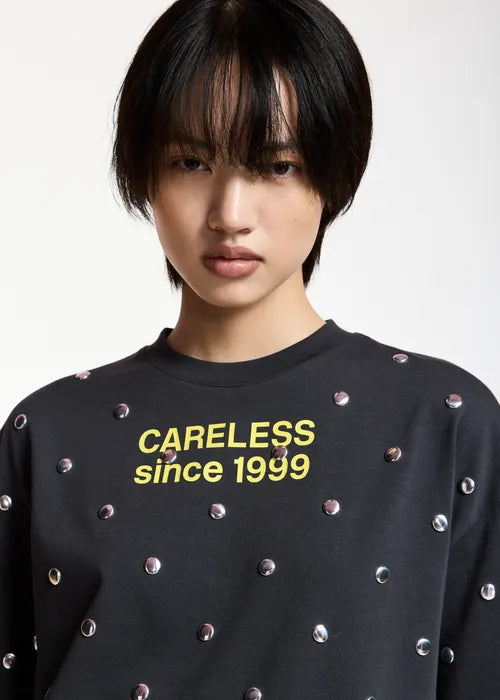 Essentiel Antwerp - Kourse Stud-Embellished Slogan T-Shirt