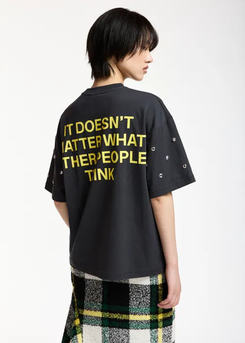 Essentiel Antwerp - Kourse Stud-Embellished Slogan T-Shirt
