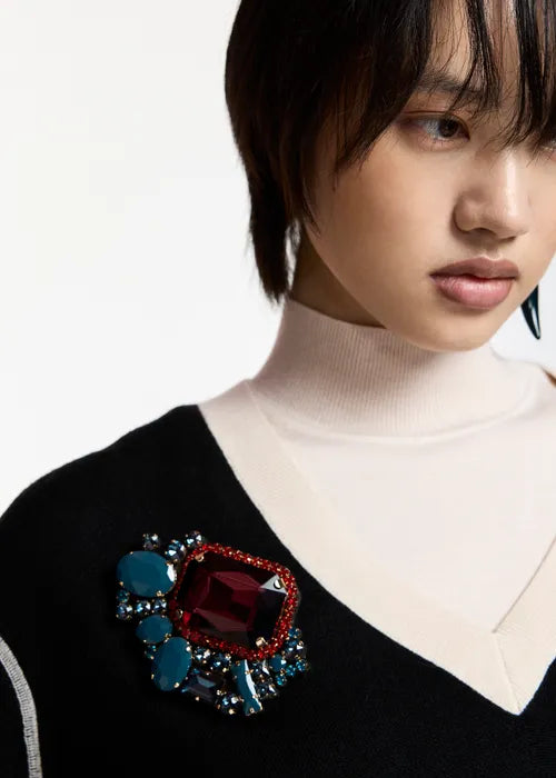 Essentiel Antwerp - Kube Gemstone Cluster Brooch