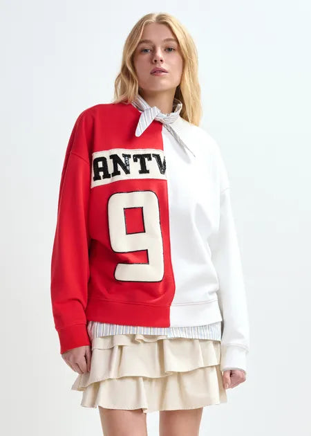 Essentiel Antwerp - Split Panel Appliqued Sweatshirt