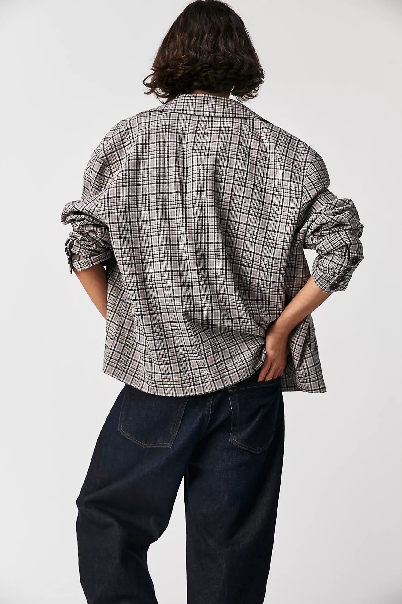 Free people plaid best sale blazer