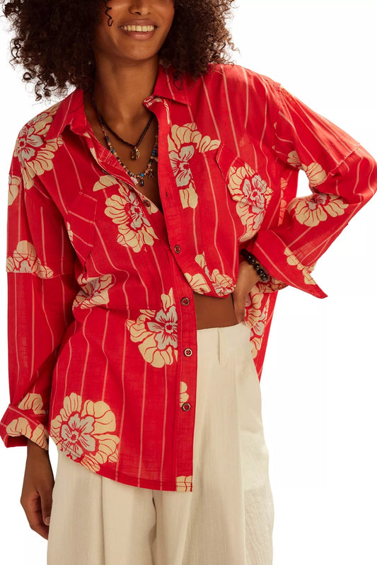 Free People - Hidden Flower Camo Shirt