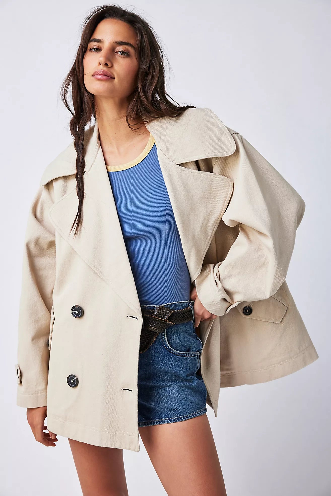 Free People - Highlands Solid Peacoat