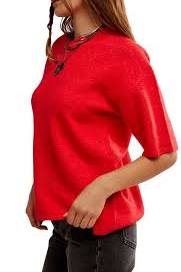 Free People - Margot Sweater Tee in Cherry Pop
